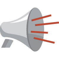 An Icon with a megaphone that represents 'loud noise exposure'